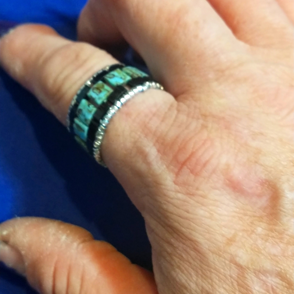 Turquoise Beaded Ring size 9